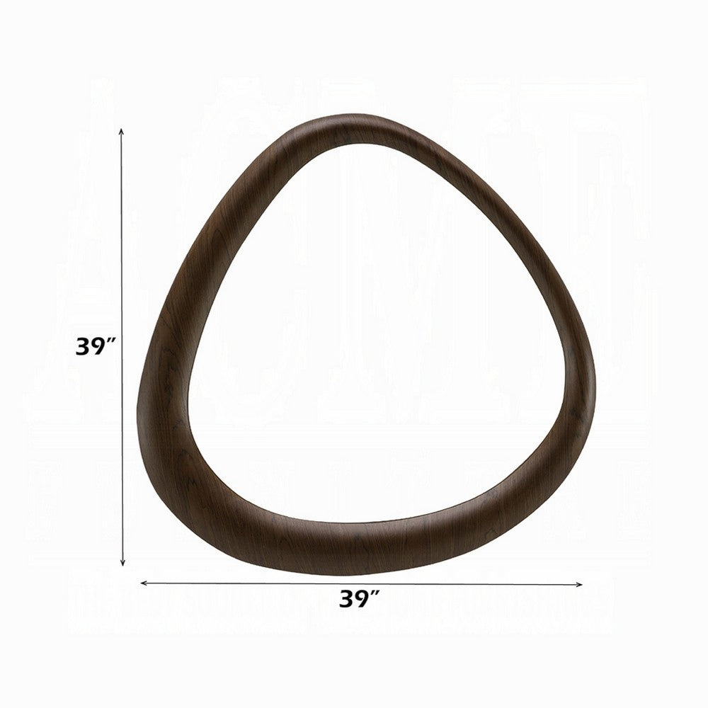 Sima Decorative Wall Mirror, Dark Brown, 39 Inch Organic Asymmetrical Shape - BM354617