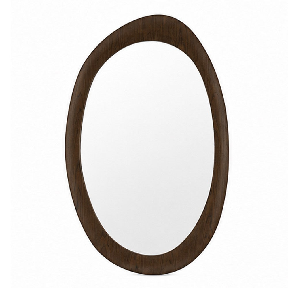 Sima Decorative Wall Mirror, Dark Brown, 32x 47 Organic Asymmetrical Shape - BM354618
