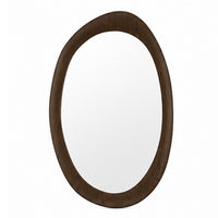 Sima Decorative Wall Mirror, Dark Brown, 32x 47 Organic Asymmetrical Shape - BM354618