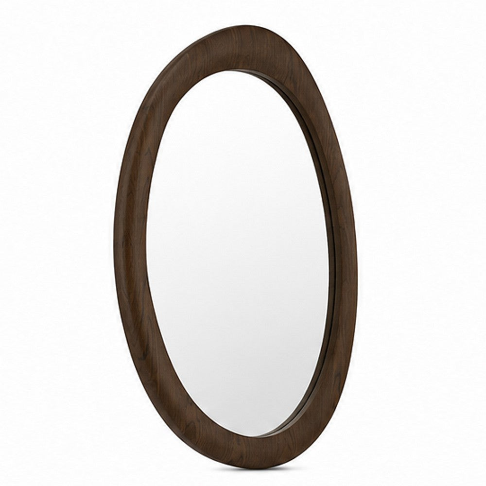 Sima Decorative Wall Mirror, Dark Brown, 32x 47 Organic Asymmetrical Shape - BM354618