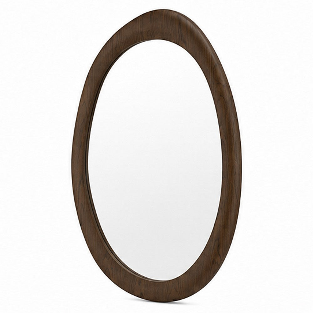 Sima Decorative Wall Mirror, Dark Brown, 32x 47 Organic Asymmetrical Shape - BM354618
