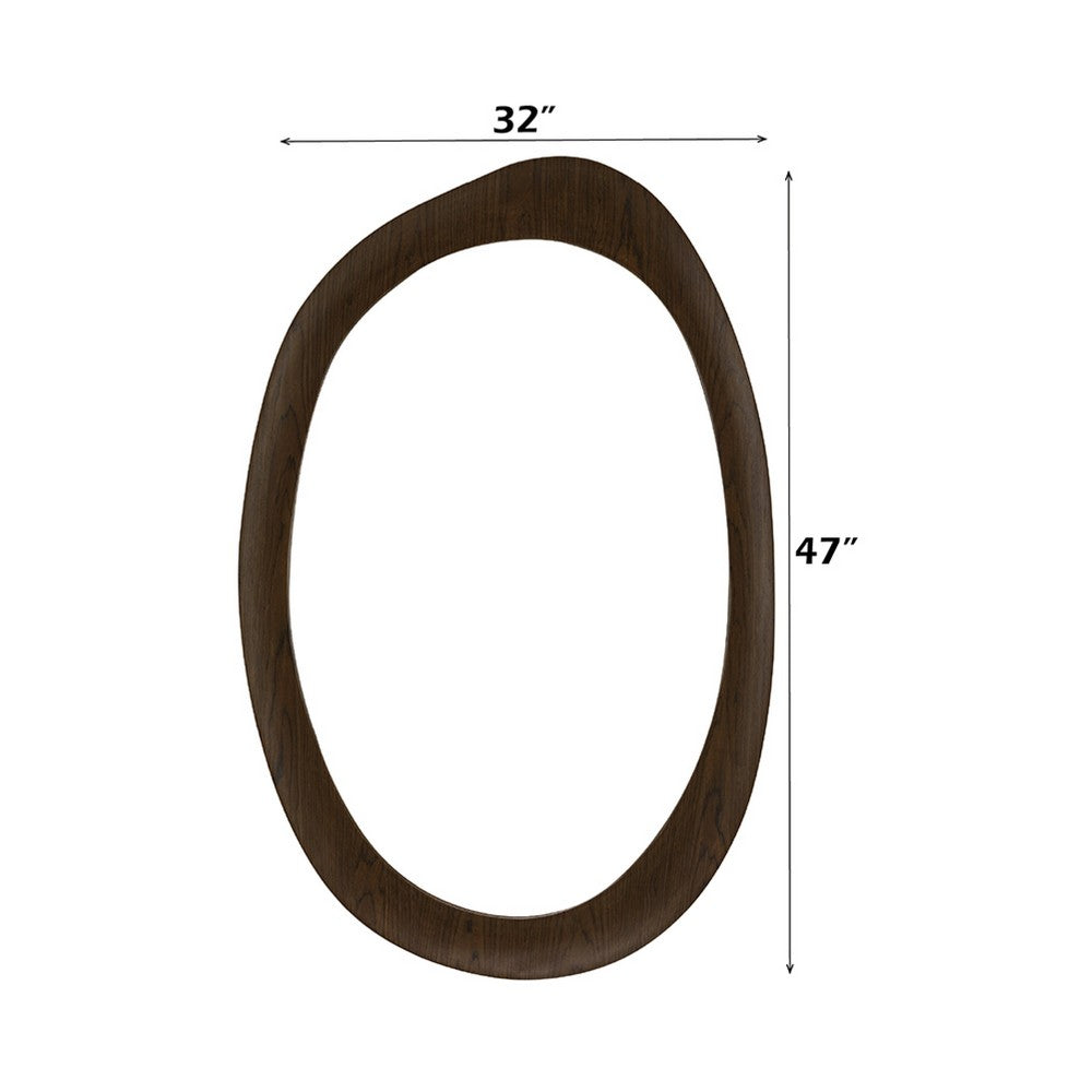 Sima Decorative Wall Mirror, Dark Brown, 32x 47 Organic Asymmetrical Shape - BM354618