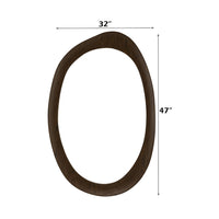 Sima Decorative Wall Mirror, Dark Brown, 32x 47 Organic Asymmetrical Shape - BM354618