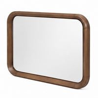 Hima Decorative Wall Accent Mirror, Curved Edges, 31x45 Walnut Brown - BM354621