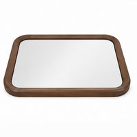 Hima Decorative Wall Accent Mirror, Curved Edges, 31x45 Walnut Brown - BM354621