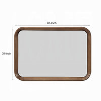 Hima Decorative Wall Accent Mirror, Curved Edges, 31x45 Walnut Brown - BM354621
