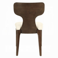 Mopa Side Chair Set of 2, Beige Chenille, Low Back, Oak Brown Wood Frame - BM354622