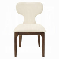 Mopa Side Chair Set of 2, Beige Chenille, Oak Brown Wood Frame, Low Back - BM354623