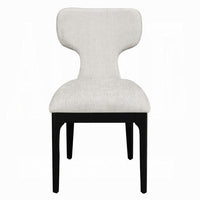 Mopa Side Chair Set of 2, Gray Chenille, Black Wood Frame, Low Back - BM354624