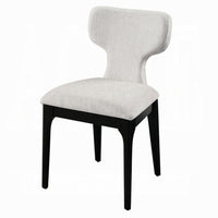 Mopa Side Chair Set of 2, Gray Chenille, Black Wood Frame, Low Back - BM354624