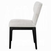 Mopa Side Chair Set of 2, Gray Chenille, Black Wood Frame, Low Back - BM354624