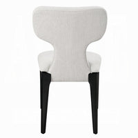 Mopa Side Chair Set of 2, Gray Chenille, Black Wood Frame, Low Back - BM354624