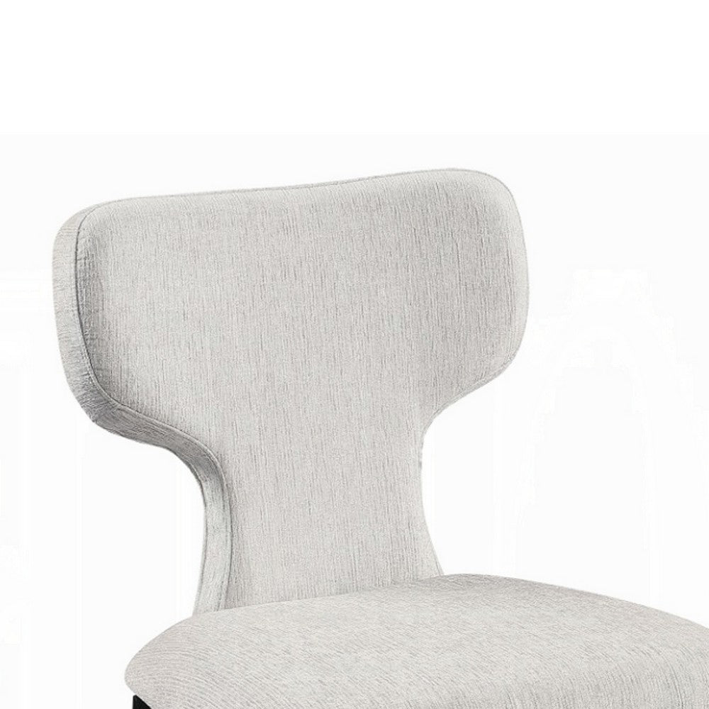Mopa Side Chair Set of 2, Gray Chenille, Black Wood Frame, Low Back - BM354624