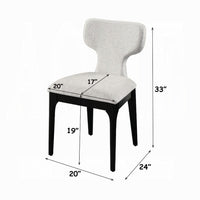 Mopa Side Chair Set of 2, Gray Chenille, Black Wood Frame, Low Back - BM354624