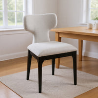 Mopa Side Chair Set of 2, Gray Chenille, Black Wood Frame, Low Back - BM354624