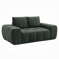 Joe Compressed Sofa, Track Arms, Grid Tufted Green Linen, 76 Inch - BM354626