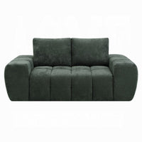 Joe Compressed Sofa, Track Arms, Grid Tufted Green Linen, 76 Inch - BM354626