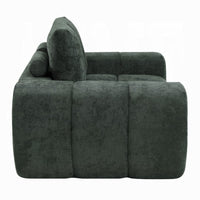 Joe Compressed Sofa, Track Arms, Grid Tufted Green Linen, 76 Inch - BM354626