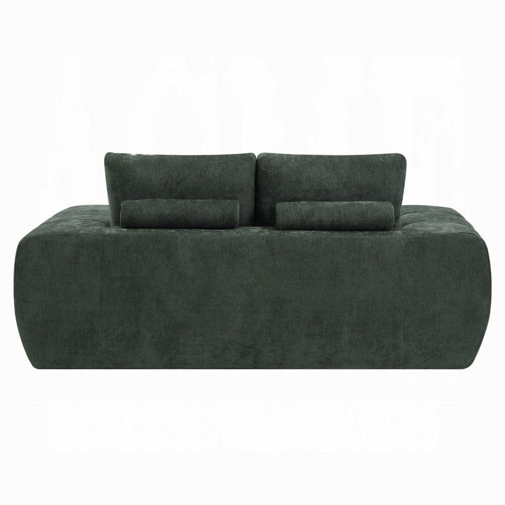 Joe Compressed Sofa, Track Arms, Grid Tufted Green Linen, 76 Inch - BM354626