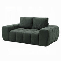 Joe Compressed Sofa, Track Arms, Grid Tufted Green Linen, 76 Inch - BM354626
