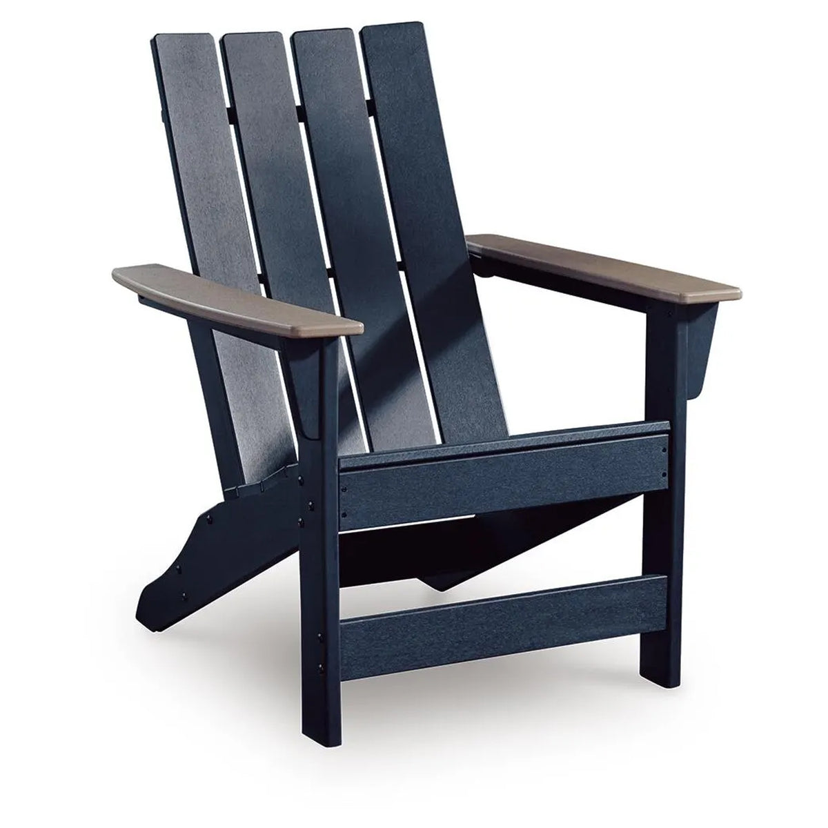 Eina Outdoor Adirondack Chair with Driftwood Arms, Navy Blue