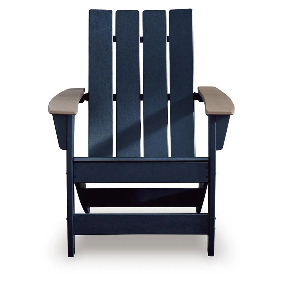 Eina Outdoor Adirondack Chair with Driftwood Arms, Navy Blue