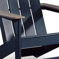 Eina Outdoor Adirondack Chair with Driftwood Arms, Navy Blue