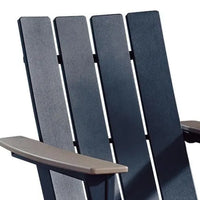 Eina Outdoor Adirondack Chair with Driftwood Arms, Navy Blue