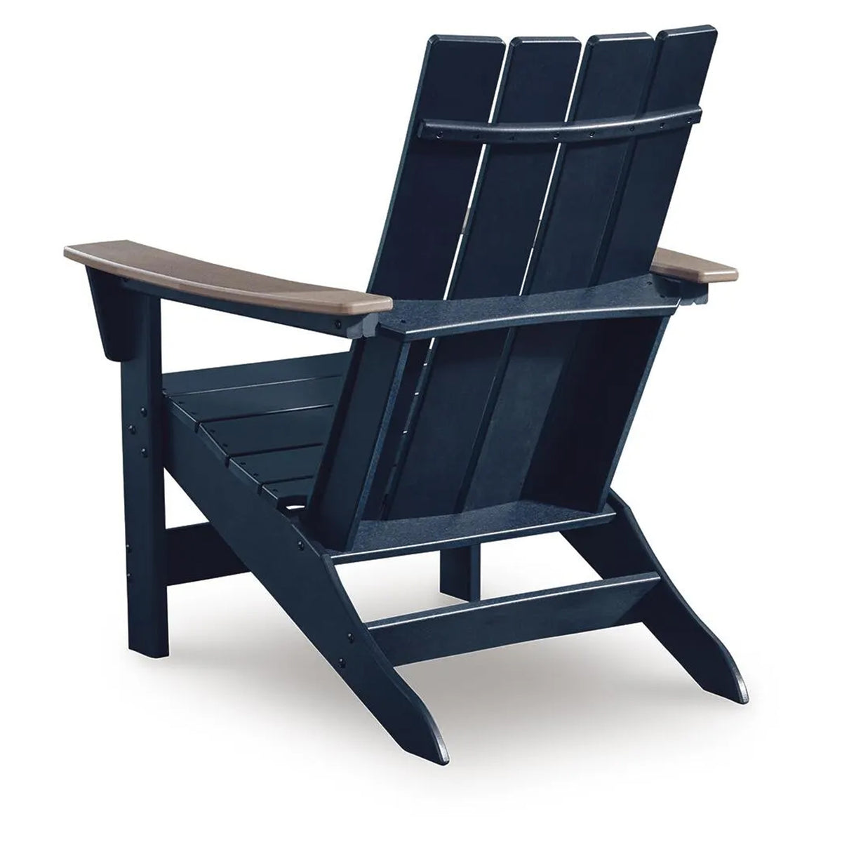Eina Outdoor Adirondack Chair with Driftwood Arms, Navy Blue