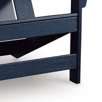 Eina Outdoor Adirondack Chair with Driftwood Arms, Navy Blue