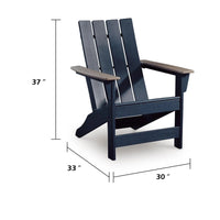 Eina Outdoor Adirondack Chair with Driftwood Arms, Navy Blue