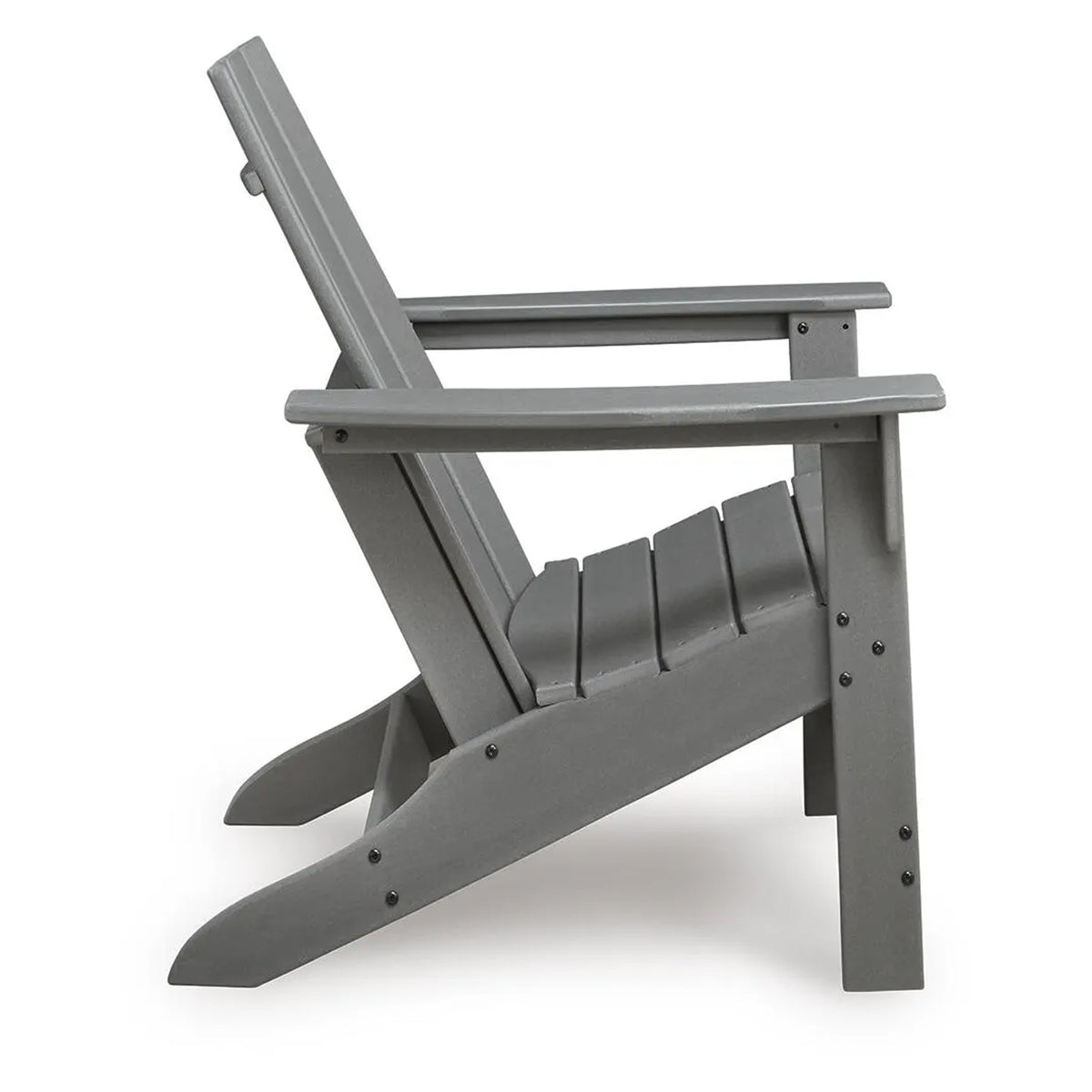 Covi Adirondack Outdoor Chair with Classic Slatted Back, Gray Wood