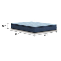 Pmy Hybrid Full Mattress, Gel Memory Foam, Edge Support System, Blue, 12 Inch
