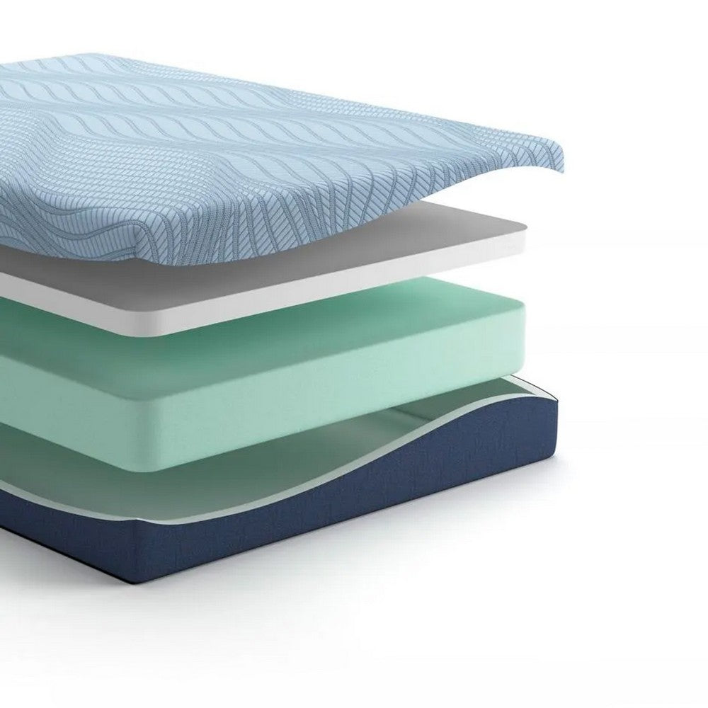 Ammy Memory Foam Full Mattress, Firm Foam Support, Light Blue, 10 Inch - BM354637