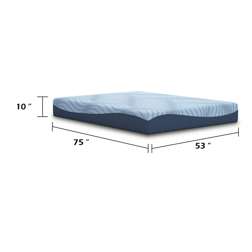 Ammy Memory Foam Full Mattress, Firm Foam Support, Light Blue, 10 Inch - BM354637