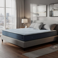 Pmy Hybrid Queen Mattress with Cooling Coil Support, Blue Polyester