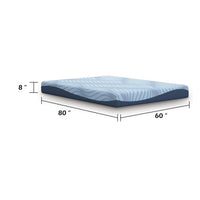 Ammy Memory Foam Queen Mattress, Firm Foam Support, Light Blue, 8 Inch
