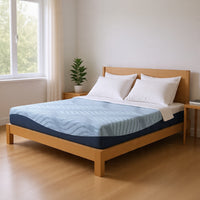 Ammy Memory Foam Queen Mattress, Firm Foam Support, Light Blue, 8 Inch