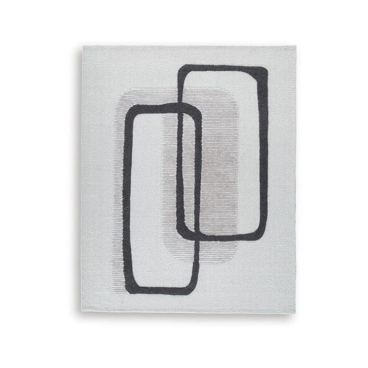 Davis 8 x10 Large Area Rug, Charcoal-Ivory Abstract Accents, Taupe Wool