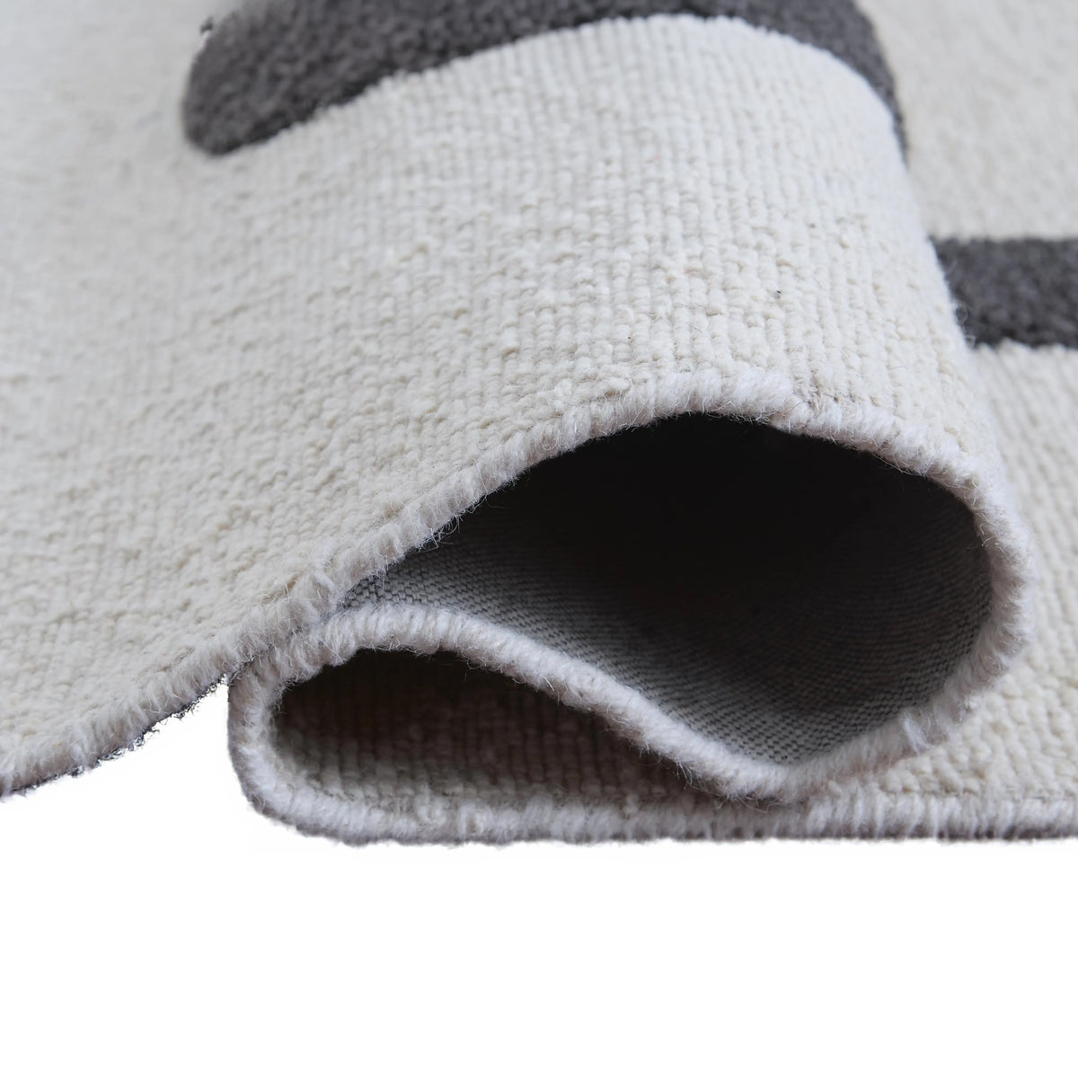 Davis 8 x10 Large Area Rug, Charcoal-Ivory Abstract Accents, Taupe Wool