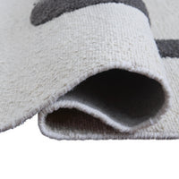 Davis 8 x10 Large Area Rug, Charcoal-Ivory Abstract Accents, Taupe Wool