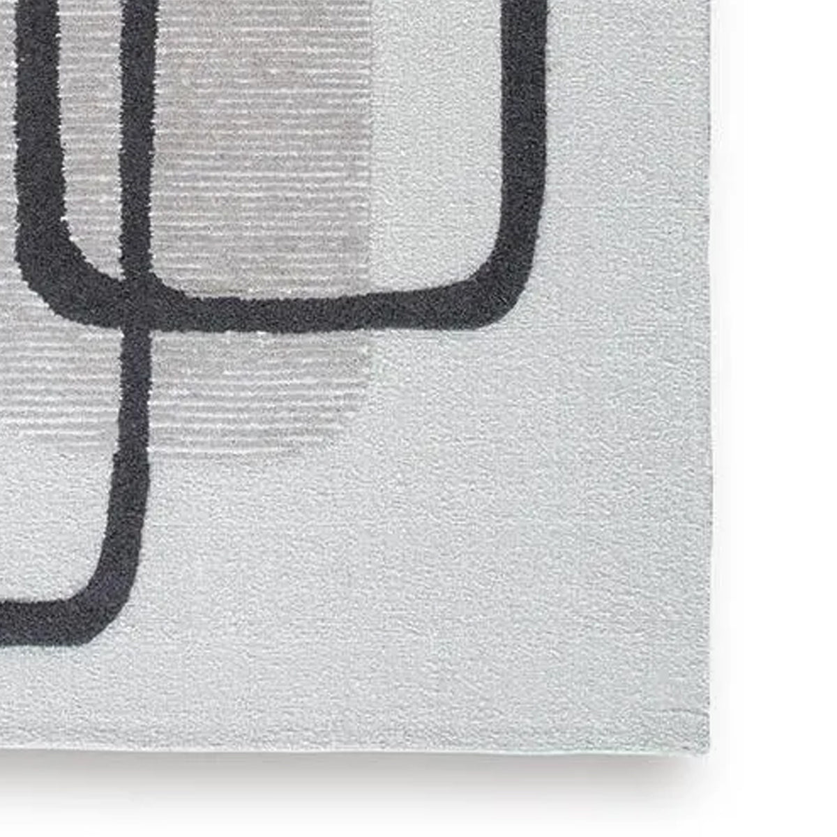 Davis 8 x10 Large Area Rug, Charcoal-Ivory Abstract Accents, Taupe Wool