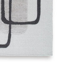 Davis 8 x10 Large Area Rug, Charcoal-Ivory Abstract Accents, Taupe Wool