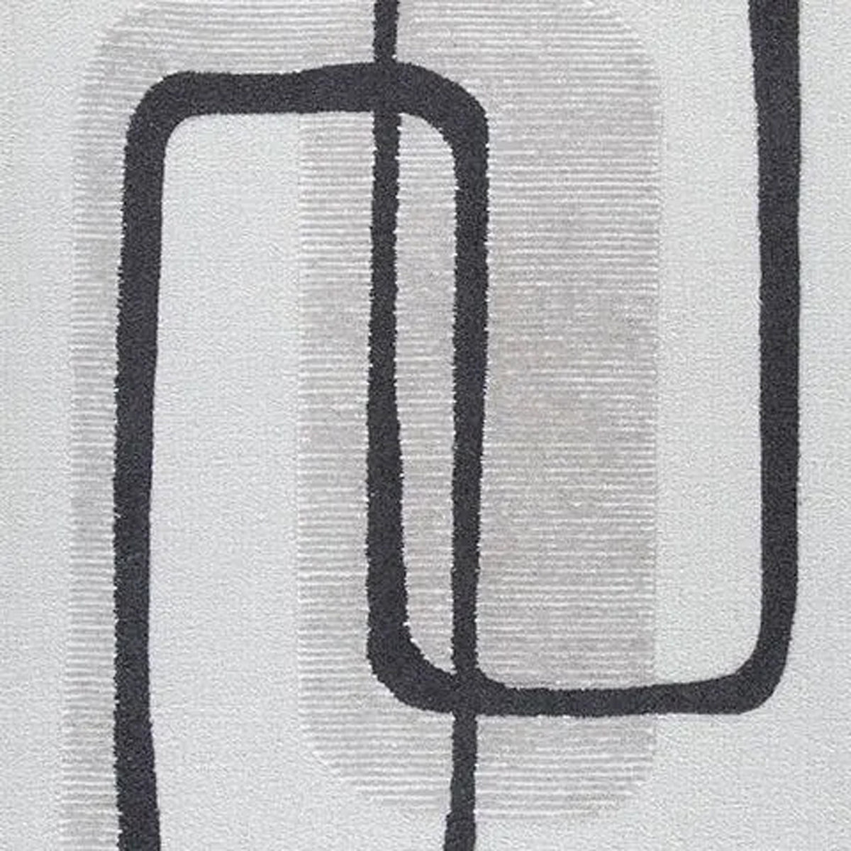 Davis 8 x10 Large Area Rug, Charcoal-Ivory Abstract Accents, Taupe Wool