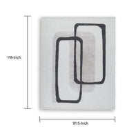 Davis 8 x10 Large Area Rug, Charcoal-Ivory Abstract Accents, Taupe Wool