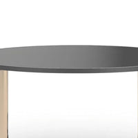Hanah 3Pc Round Table Set with Goldtone Metal Accents, Black Glass