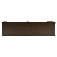 Kemu Sofa Console Table, 2 Adjustable Shelves, Dark Brown Wood 65 Inches - BM354646