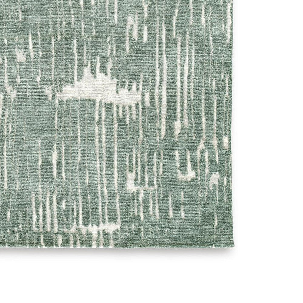 Cayo 8x10 Large Area Rug, Teal Abstract Linear Accents, White Polyester - BM354647