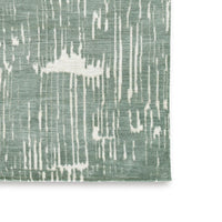 Cayo 8x10 Large Area Rug, Teal Abstract Linear Accents, White Polyester - BM354647