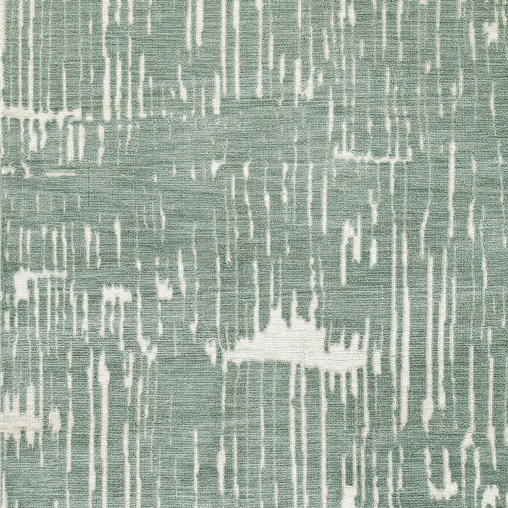 Cayo 8x10 Large Area Rug, Teal Abstract Linear Accents, White Polyester - BM354647